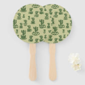 Kakteen-Silhouette in Tassen und Töpfen Fächer (Vorne und Hinten)