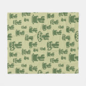 Kakteen-Silhouette in Tassen und Töpfen Fleecedecke (Vorderseite (Horizontal))