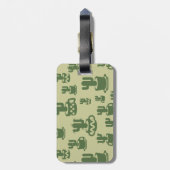 Kakteen-Silhouette in Tassen und Töpfen Gepäckanhänger (Rückseite vertikal)