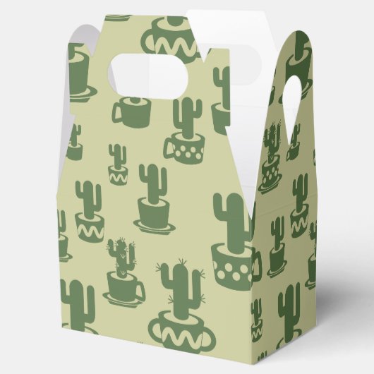 Kakteen-Silhouette in Tassen und Töpfen Geschenkschachtel (Geöffnet)