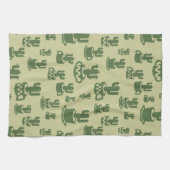 Kakteen-Silhouette in Tassen und Töpfen Geschirrtuch (Horizontal)