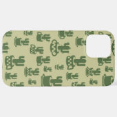 Kakteen-Silhouette in Tassen und Töpfen iPhone Hülle (Hinten horizontal)