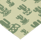 Kakteen-Silhouette in Tassen und Töpfen Kurzer Tischläufer (Ecke)