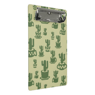 Kakteen-Silhouette in Tassen und Töpfen Mini Klemmbrett