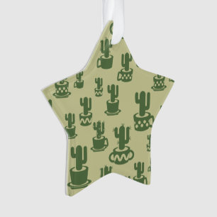 Kakteen-Silhouette in Tassen und Töpfen Ornament