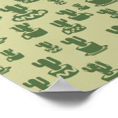 Kakteen-Silhouette in Tassen und Töpfen Poster (Ecke)