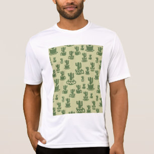 Kakteen-Silhouette in Tassen und Töpfen T-Sh T-Shirt