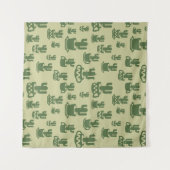 Kakteen-Silhouette in Tassen und Töpfen Wandteppich (Vorderseite (Horizontal))