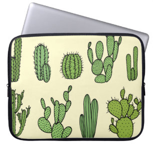 Kakteen Sketch: Vintage Blumeneleganz. Laptopschutzhülle