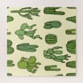 Kakteen Sketch: Vintage Blumeneleganz. Puzzle (Horizontal)