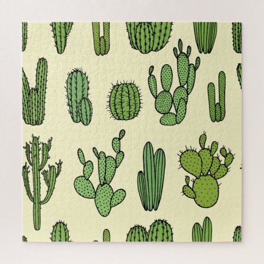 Kakteen Sketch: Vintage Blumeneleganz. Puzzle (Vertikal)