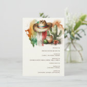 Kakteen, Sombrero Fiesta Party. mexikanisches Café Menükarte (Stehend Vorderseite)