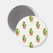 Kakteen & Succulent Polk Dot Muster Magnet (Vorderseite/Rückseite)