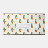 Kakteen & Succulent Polk Dot Muster Schreibtischunterlage (Tastatur & Maus)
