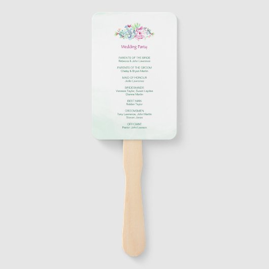 Kakteen & Succulent Wedding Zeremony Programs Fächer (Rückseite)