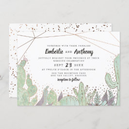 Kakteen & Succulents Geometric Terrarium Wedding Einladung