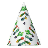Kakteen, Sukkulent, Aquarell, Fiesta, Mexikanisch, Partyhütchen (Rückseite)