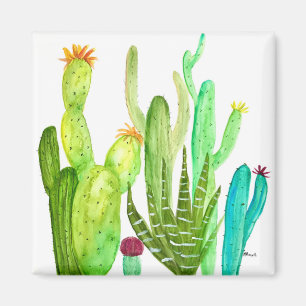 Kakteen, Sukkulent Arizona Aquarell Magnet