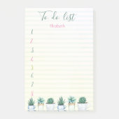 Kakteen Sukkulent Green Striping to do List Post-it Klebezettel (Vorderseite)