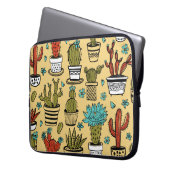 Kakteen Sukkulent: Handgezeichnete Skizze Laptopschutzhülle (Vorderseite Links)