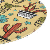 Kakteen Sukkulent: Handgezeichnete Skizze Schneidebrett (Ecke)