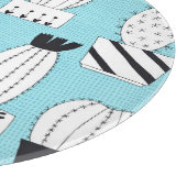 Kakteen, Sukkulent: von Hand gezeichnet nahtloses  Schneidebrett (Ecke)