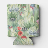 Kakteen, Sukkulente: floraler Aquarelldruck. Dosenkühler (Rückseite)