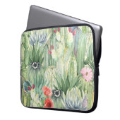 Kakteen, Sukkulente: floraler Aquarelldruck. Laptopschutzhülle (Vorderseite Links)