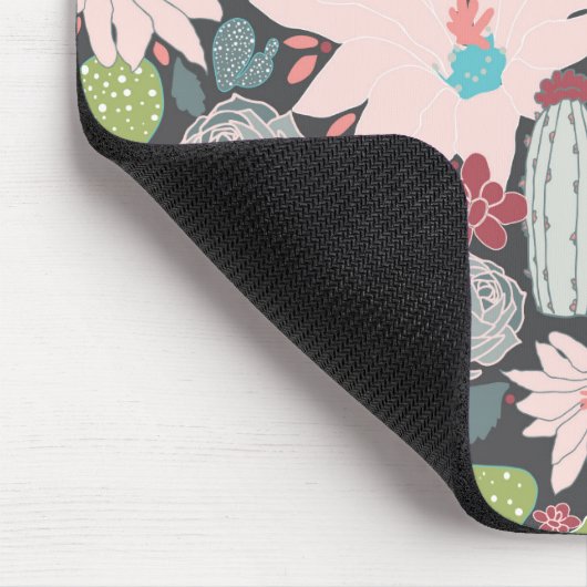 Kakteen Sukkulente Pflanze in Grüntönen Pinks Must Mousepad (Ecke)