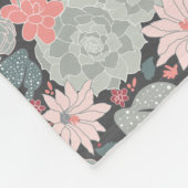 Kakteen Sukkulente Pflanze Muster in Minze und Pin Fleecedecke (Ecke)