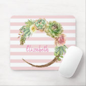 Kakteen, Sukkulente Streifen Mousepad (Mit Mouse)