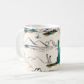 Kakteen Sukkulente: Vintage Wüstenflora. Kaffeetasse (Vorderseite Links)