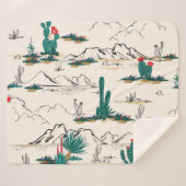 Kakteen Sukkulente: Vintage Wüstenflora. Sherpadecke (Vorderseite (Horizontal))