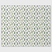 Kakteen-Themed Gift Wrapping Paper Geschenkpapier (Flach)