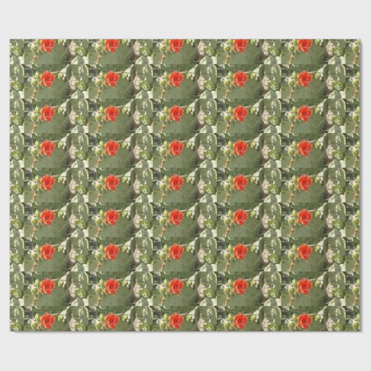 Kakteen Tough and Beautiful matte Geschenkpapier (Flach)