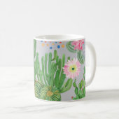 Kakteen und Blume, Aquarellmalerei. Kaffeetasse (VorderseiteRechts)