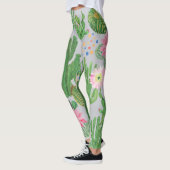 Kakteen und Blume, Aquarellmalerei. Leggings (Links)