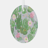 Kakteen und Blume, Aquarellmalerei. Ornament Aus Glas (Vorderseite links)