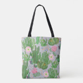 Kakteen und Blume, Aquarellmalerei. Tasche (Rückseite)