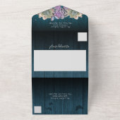 Kakteen und Butterfly Elegantes Quinceanera-Holz All In One Einladung (Außenbereich)