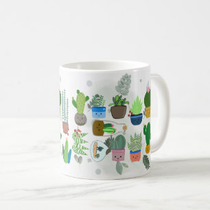 Kakteen und florale Kunst - Vibrant Nature Inspiri Kaffeetasse