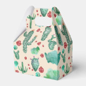 Kakteen und Ladybug-Muster - beigefarbener Hinterg Geschenkschachtel (Rückseite)