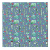 Kakteen und Ladybug-Muster - blauer Hintergrund Würfel (Rechts)