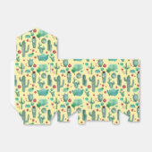 Kakteen und Ladybug-Muster - gelber Hintergrund Geschenkschachtel (Ungefaltet)