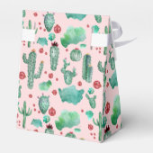 Kakteen und Ladybug-Muster - hellrosa Hintergrund Geschenkschachtel (Rückseite)