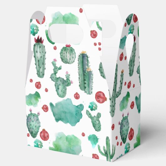 Kakteen und Ladybug-Muster - weißer Hintergrund Geschenkschachtel (Geöffnet)
