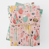 Kakteen und Llama Geschenkpapier Set (Beispiel)