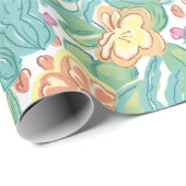 Kakteen und Pflanze. Geschenkpapier (Rolleneckpunkt)