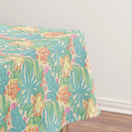 Kakteen und Pflanze Wüstenbotanik Grün Orange Pink Tischdecke