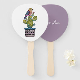 Kakteen und Regenbogenvögel in Aquarellfarben Fächer